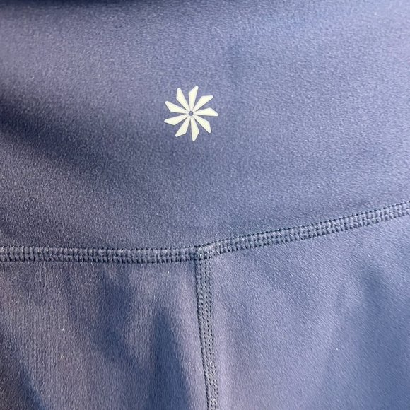 Athleta Mesh Shine Salutation Leggings 7/8‎ Small Womens Navy Blue Active… - Picture 11 of 15
